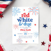 Red White e due 4 de julho Chá de fraldas