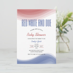 Convites Red White e due USA Flag Watercolor