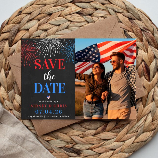 Convites Red White & I Do Save the Date (Criador carregado)