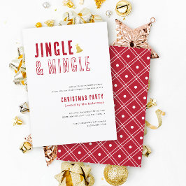 Convites Red & White Jingle e Festa de Natal de Mingle