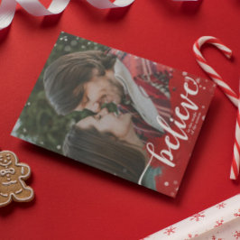 Convites Red & White Sparkle Acredita no Natal Mágico