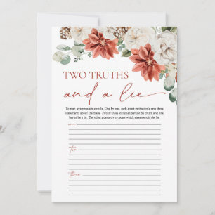 Convites Red Winter Two Truth e um jogo de Chá de panela me