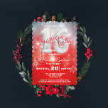 Convites Red Winter Wonderland Doce Dezesseis Aniversário<br><div class="desc">O tema do inverno personalizou o design de convites para 16 anos doce,  apresentando um fundo abstrato vermelho e branco com flocos de neve e com seu texto totalmente personalizável.</div>