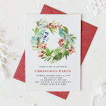 Convites Red Winterberry e Juniper Wreath Festa de Natal<br><div class="desc">Convide convidados para o seu evento com este convite de Natal personalizável. Apresenta uma camada aquosa de winterberry vermelha e zimbro. Personalize adicionando seus detalhes. Este convite de festas botânico de Natal também está disponível em outros estoques de cartão. Itens correspondentes estão disponíveis.</div>