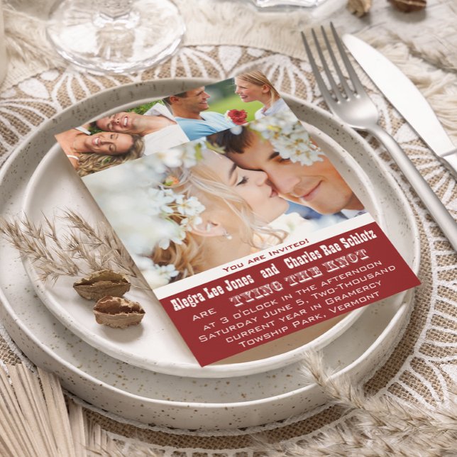 Convites Red Your Photo Wedings Invtions (Criador carregado)