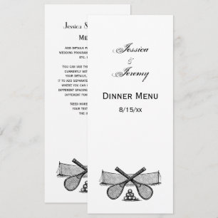 Convites Rede de Tênis de Vintage Esporte, Raquetas Cruzad