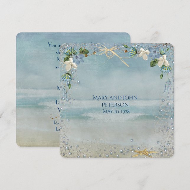 Convites Rede náutica com renovação do Vow de peixe estrela (Frente/Verso)