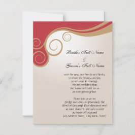 Convites Redemoinho do ouro no vermelho e no creme