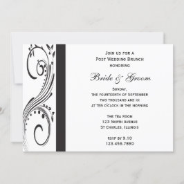 Convites Redemoinho Preto e Branco Brunch Pós Casamento