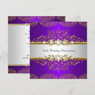 Convites Redemoinho Roxo Dourado Aniversário de 50 Anos de