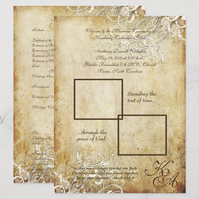 Convites Redemoinhos de creme vintage PixDezines (Frente/Verso)