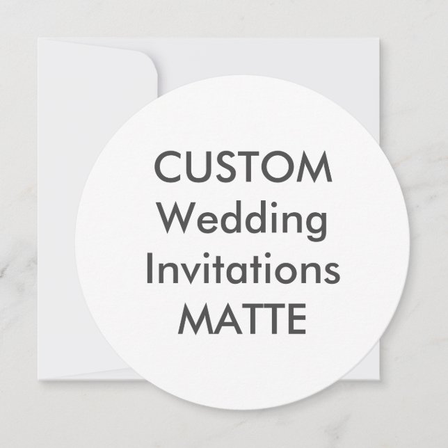 Convites redondos para casamento de 5,25" MATTE 12 (Frente)