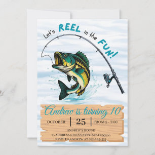 Convites Reel Pessoal na Diversão   Aniversário de Pesca