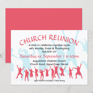 Convites REENCONTRO DE IGREJA Rosa Escuro Personalizável Mo
