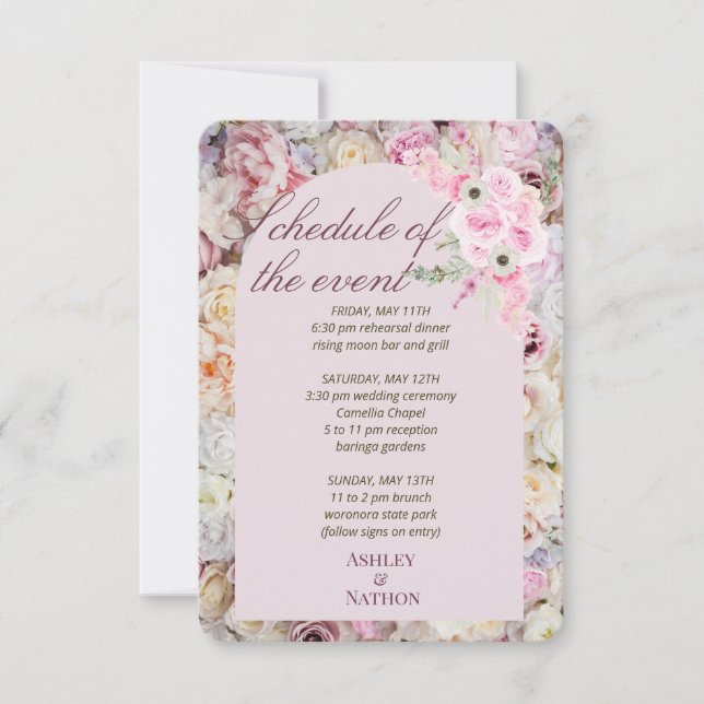 Convites Reensaio de Verão em Arca Floral Rainha Rosa Convi (Frente)