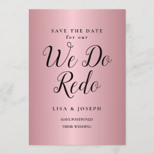 Convites Refazemos o Casamento Adiado Nova Data Rose Gold