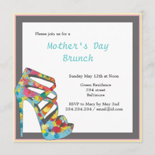 Convites Refeição matinal chique do dia das mães do salto
