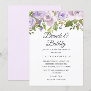 Convites Refeição matinal da aguarela roxa do Lilac e