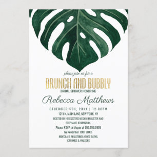 Convites Refeição matinal Dourado tropical moderna do