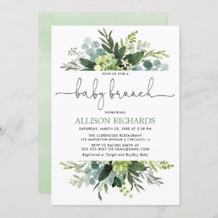 Convites Refeição matinal neutra do bebê da folha das