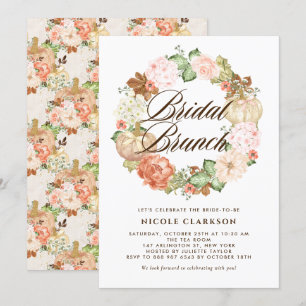 Convites Refeição matinal nupcial da grinalda floral