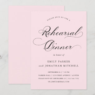 Convites Refinado Janto De Ensaio De Blush Rosa