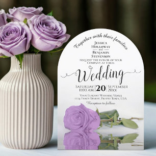 Convites Refletindo Casamento Elegante De Rosa Roxo Lilac C