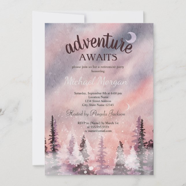 Convites Reforma da Floresta Verde na Paisagem de inverno (Frente)