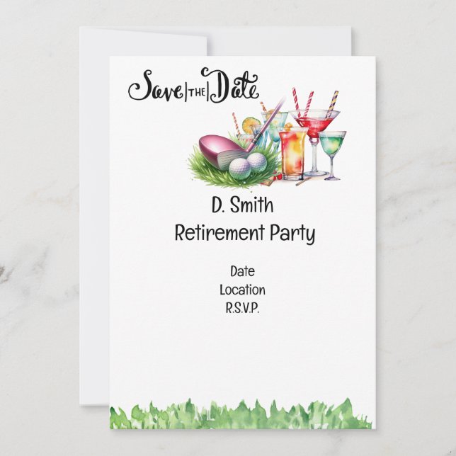 Convites Reforma de golfe para golfista feminino (Frente)