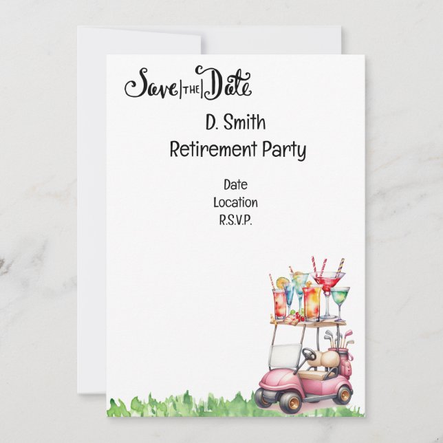 Convites Reforma de golfe para golfista feminino (Frente)