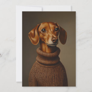 Convites Regal Dachshund em um Turtleneck