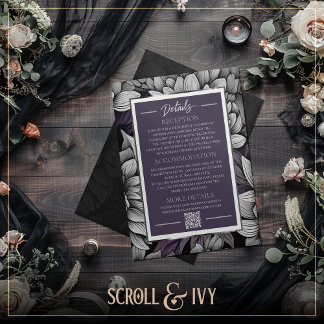 Convites Regal Lilac, Brilhante Pormenores de Casamento de 