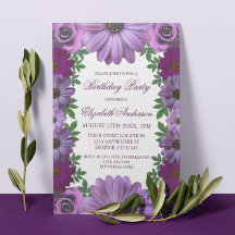 Regal Purple Floral Birthday