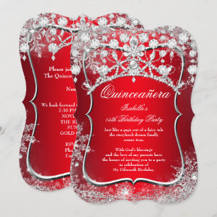 Convites Regal Vermelho Quinceanera 15º Inverno Mágico