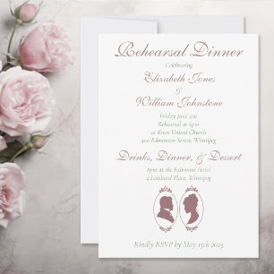 Convites Regency Bridgerton Pink Roses Cameos