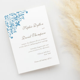 Convites Regency French Blue Fleur de Lis Pattern