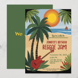 Convites Reggae de Aniversário de Bestie Personalizado