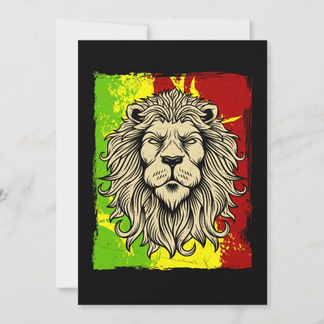 Convites Reggae Jamaican Lion Rasta African (Frente)