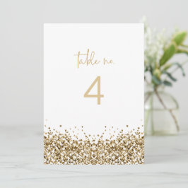 Convites REGINA Lantejoulas Dourado Amarelo Número de Mesa