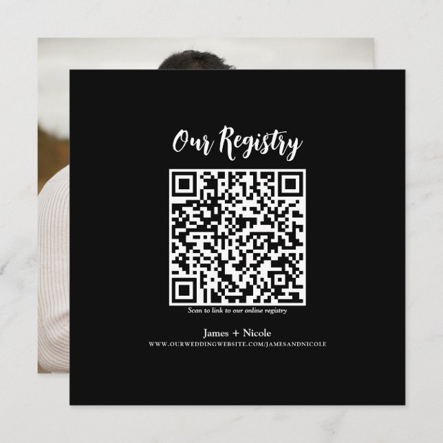 Convites Registro de Casamento Digitalizável de Código QR M (Frente/Verso)