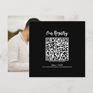 Convites Registro de Casamento Minimalista com Código QR Es