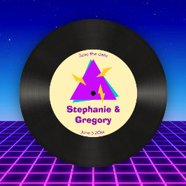 Convites Registro de Vinilo Faux da Retroversão Personaliza