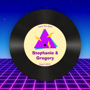 Convites Registro de Vinilo Faux da Retroversão Personaliza