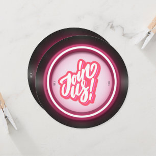 Convites Registro retrovinílico cor-de-rosa Quinceanera