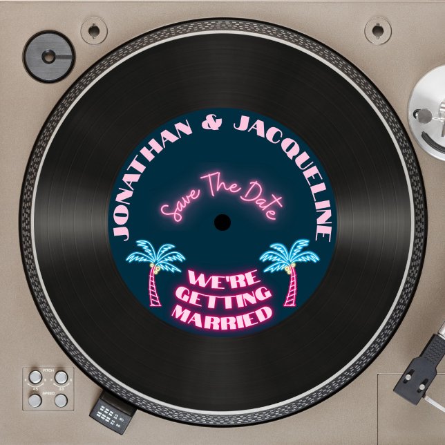 Convites Registro Tropical Neon Vinil da década de 80 Salva (Criador carregado)
