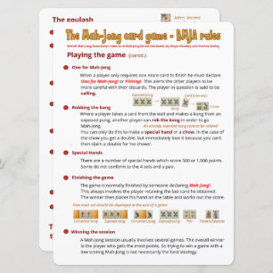 Convites Regras grandes de jogo de Impressão - Jogando o jo