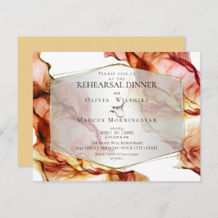 Convites REHEARSAL Colunas de outono de Abstrato de Fluid