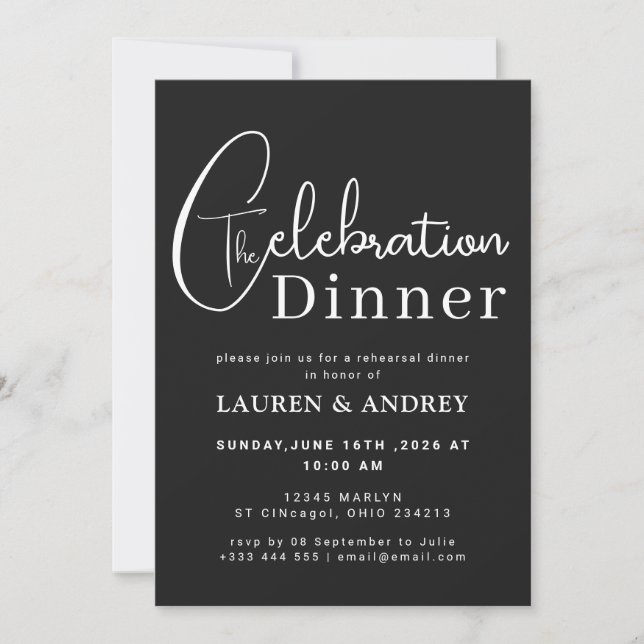 Convites Rehearsal Dinner (Frente)