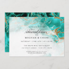Convites Rehearsal Dinner | Turquoise Watercolor Geode