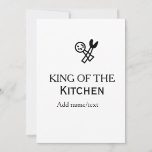 Convites Rei da cozinha chef cozinhando adicionar nome coro